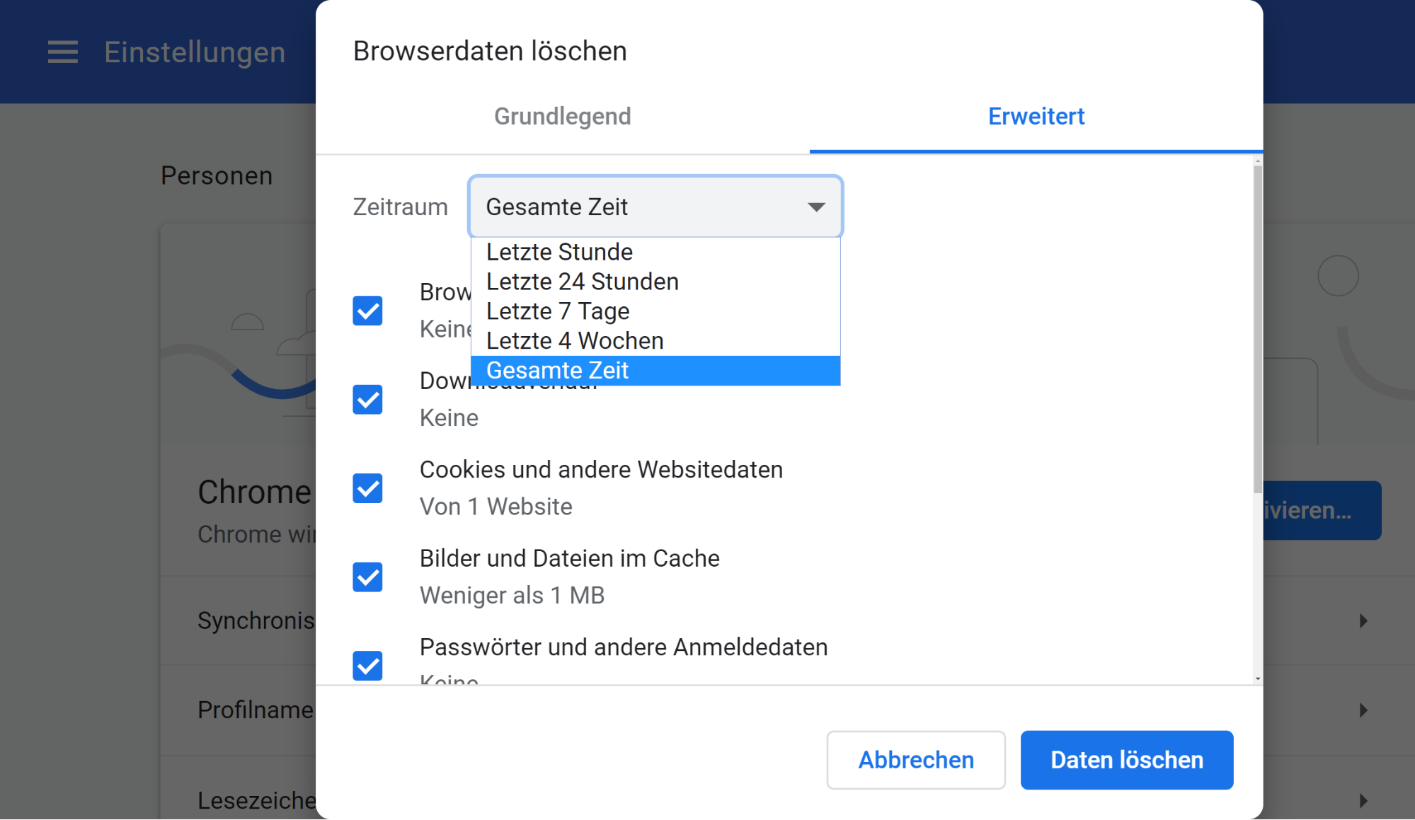Screenshot Chrome
