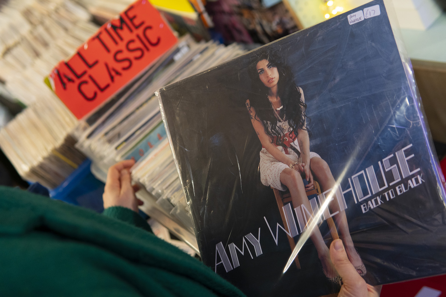 Amy Winehouse record shop photo for Noisey