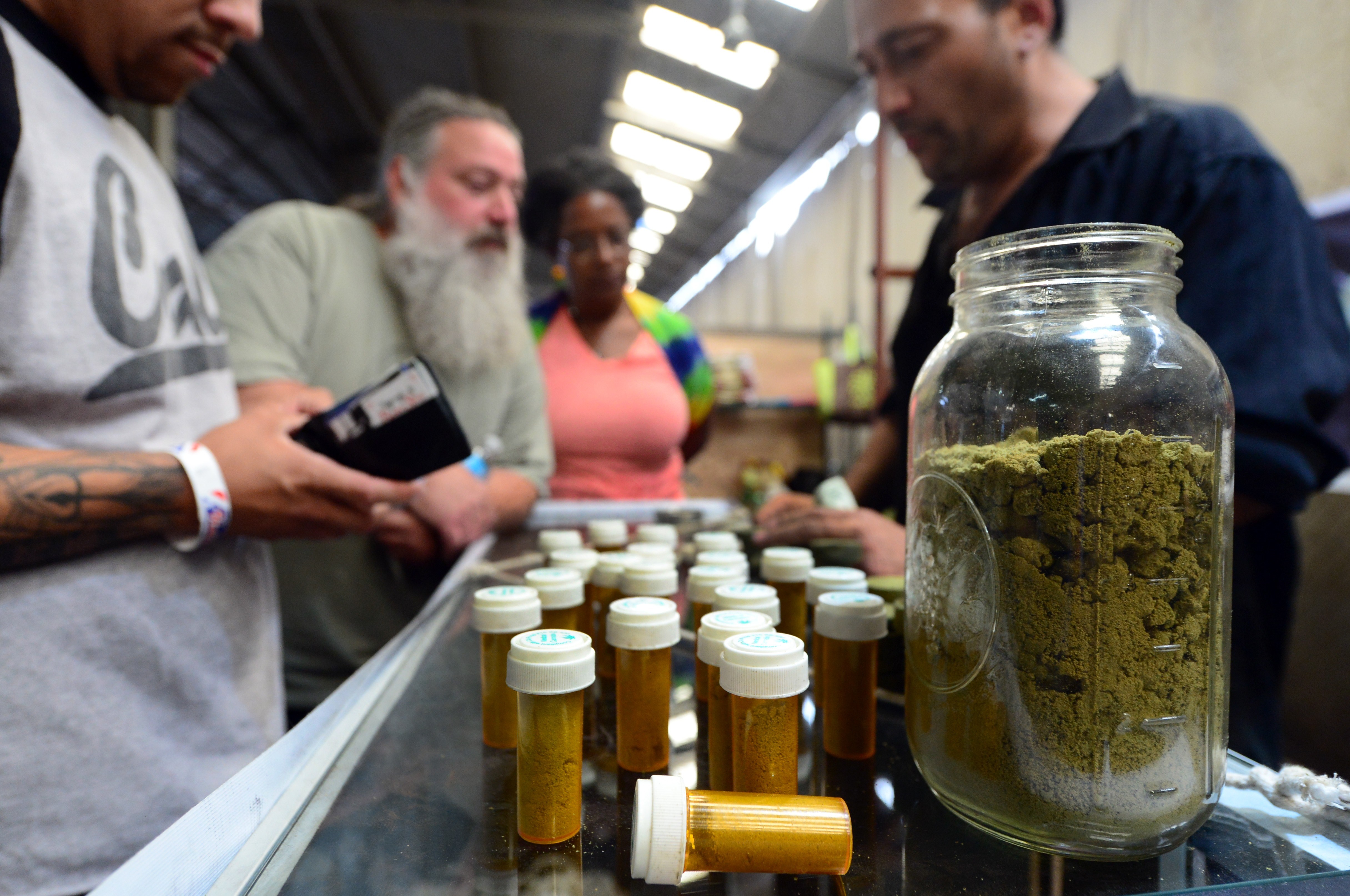 Customers at a marijuana dispensary.