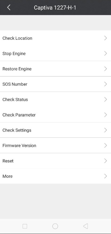 Screenshot of GPS tracking app ProTrack