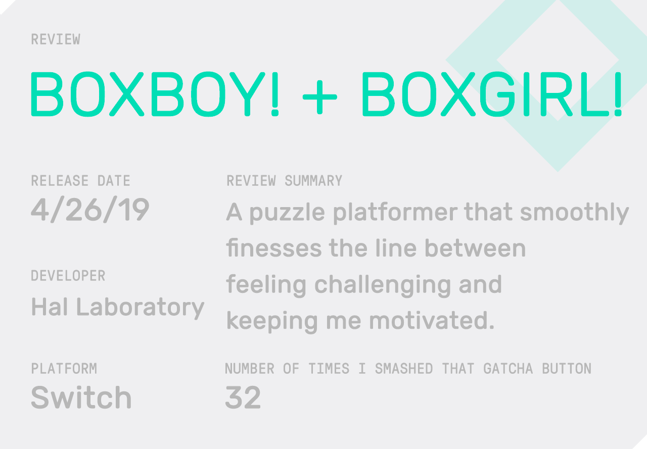 BOXBOY! + BOXGIRL! Review Block