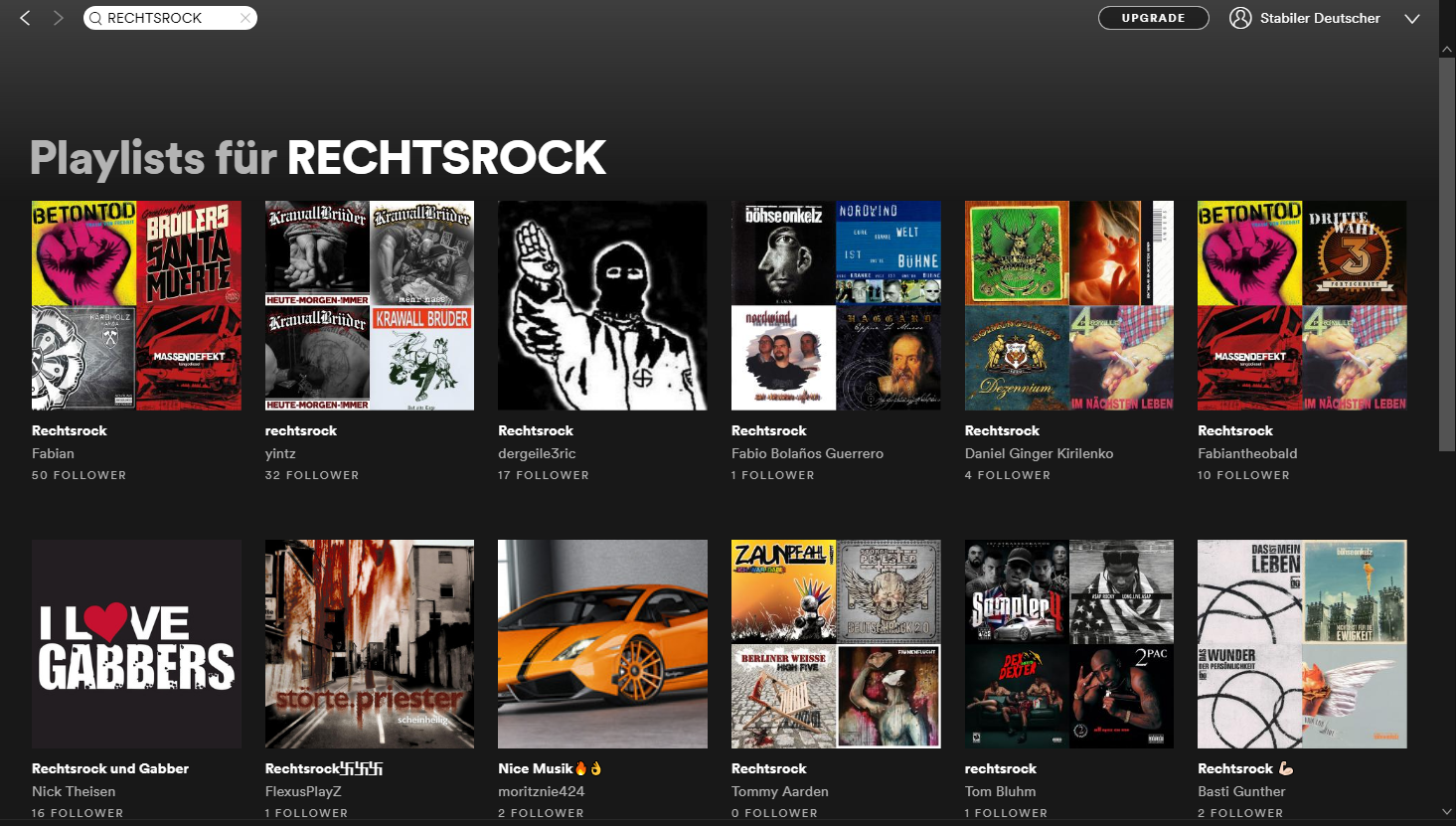 Hitlergruß bei den Playlists