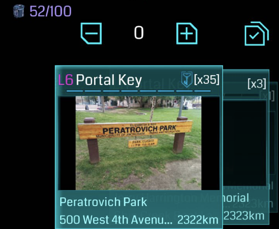 A screenshot from Ingress