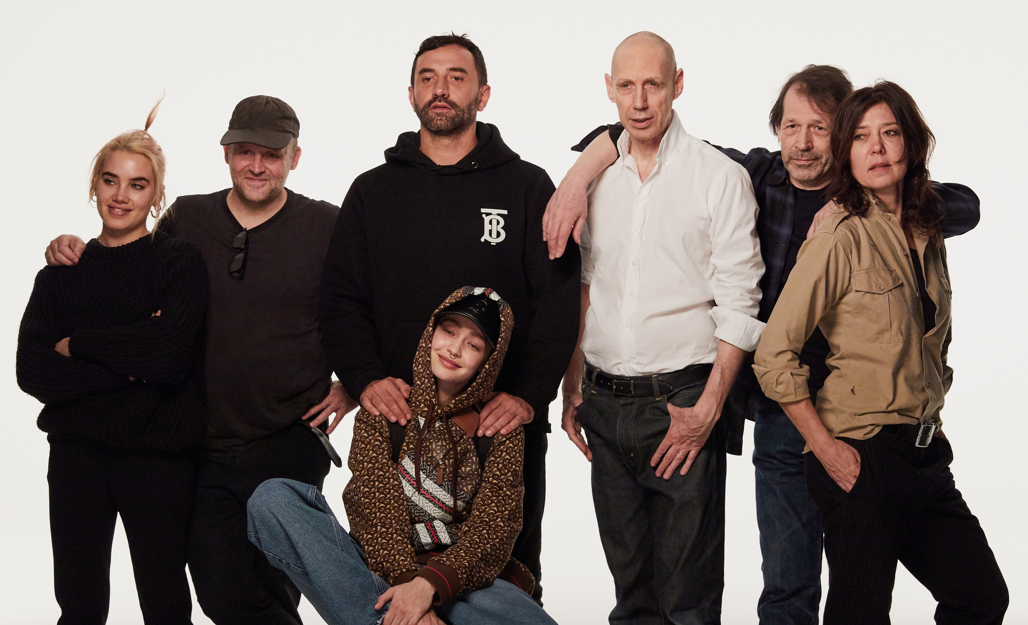 1557831280678-Isamaya-Ffrench-Gary-Gill-Riccardo-Tisci-Nick-Knight-Peter-Saville-Katy-England-and-Gigi-Hadid-on-set-of-the-Burberry-Monogram-campaign-shoot
