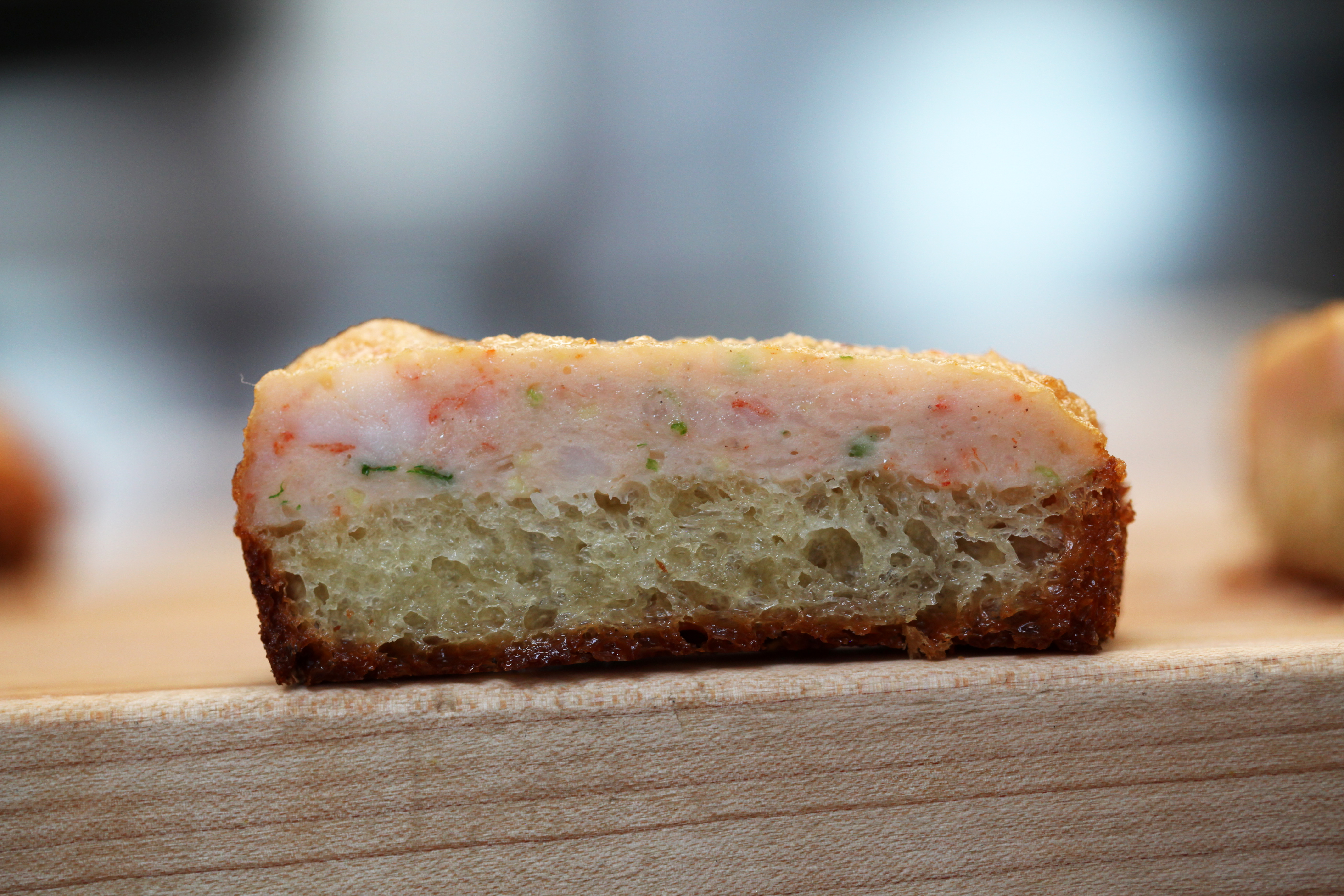 a slice of chef mei lin's shrimp toast