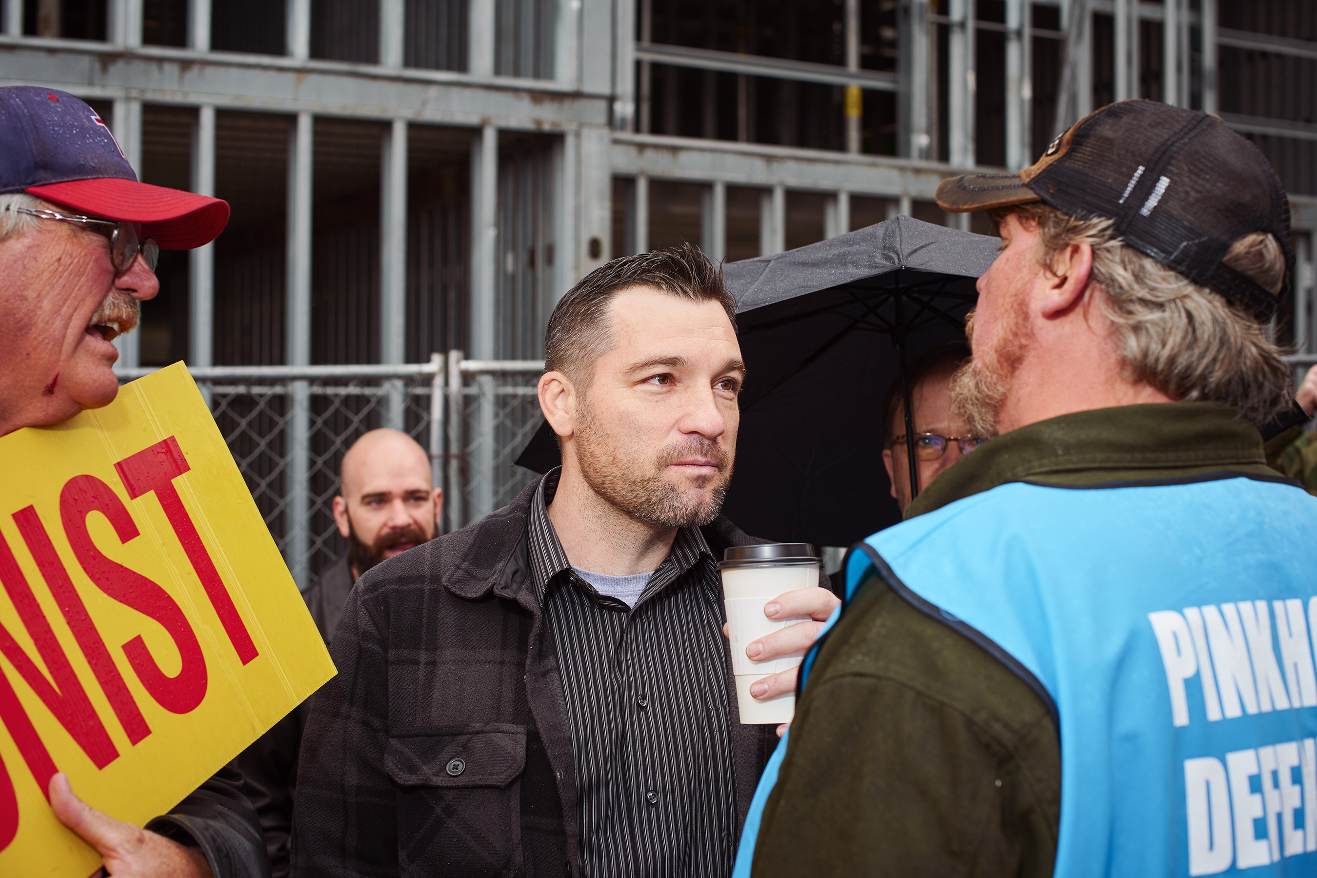 OSA assistant director Jason Storms antagonizes clinic escorts outside the abortion facility. Photo by Finlay MacKay.