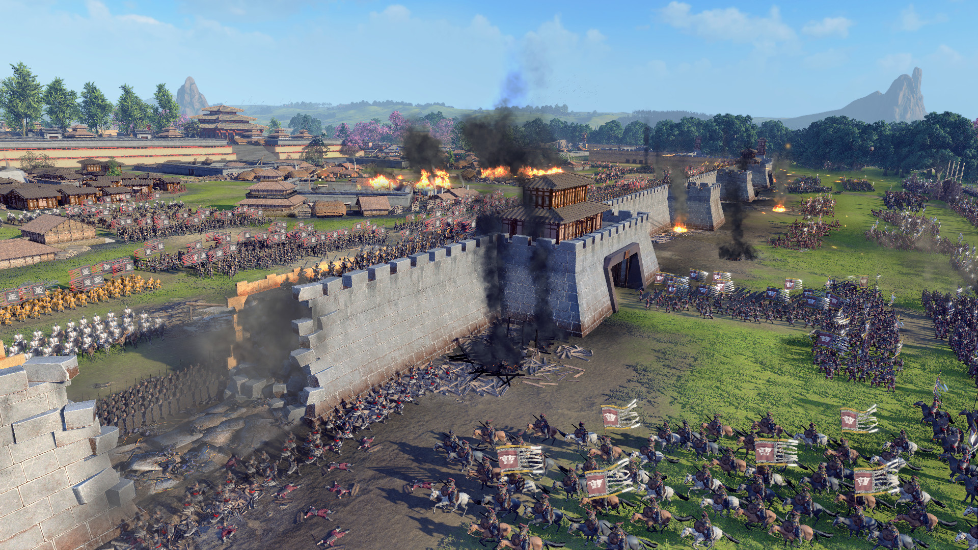 A city being stormed in Total War Three Kingdoms