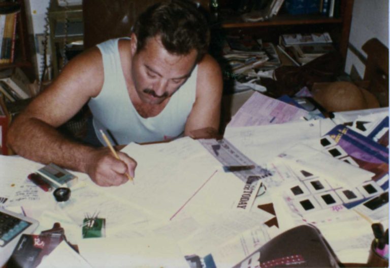 Larry Balma working on the magazine