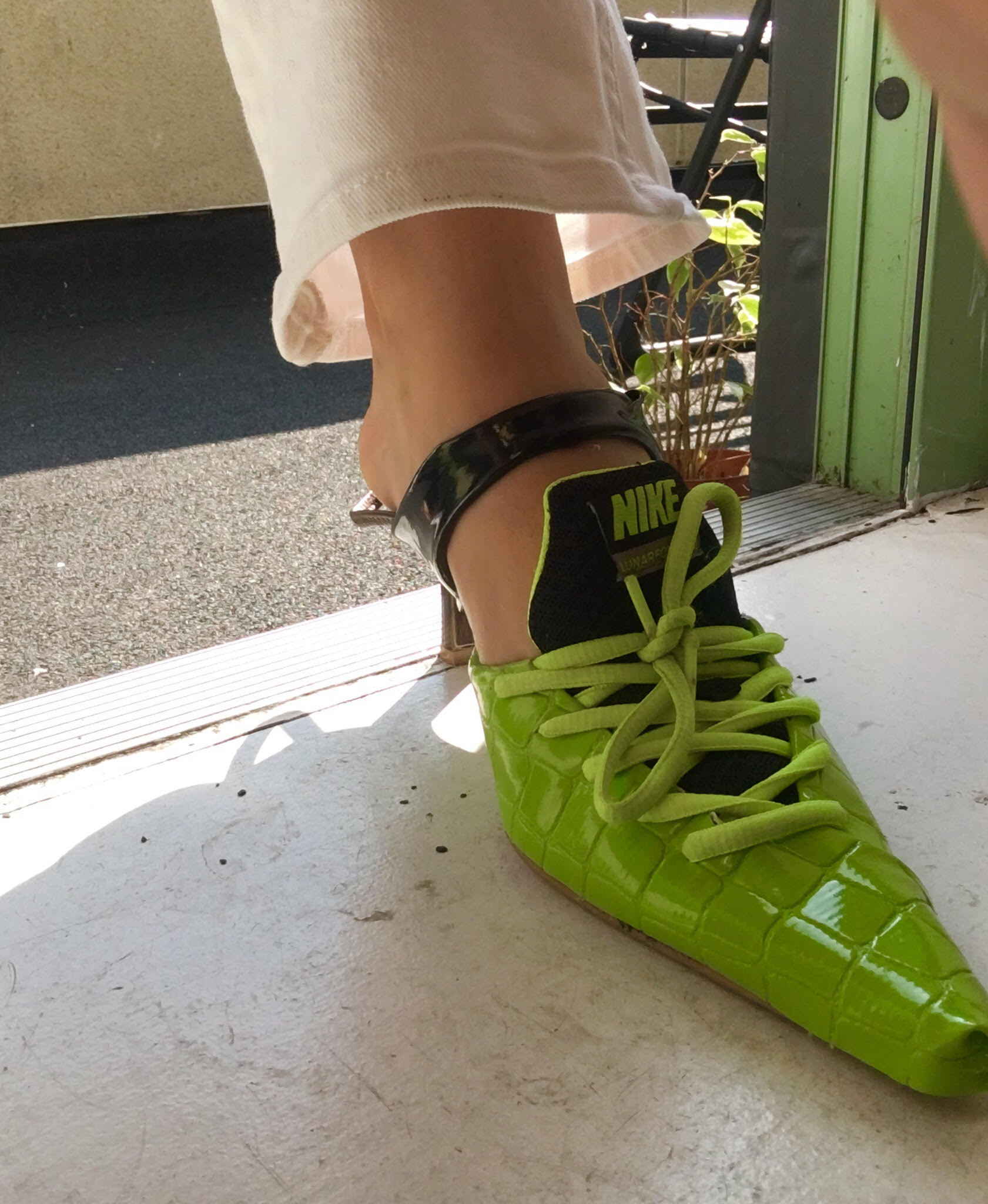 The shoe of the summer is an upcycled Nike/heel hybrid