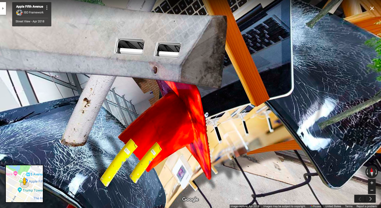 Isolini's collage at the Fifth Avenue Apple Store on Google Maps.