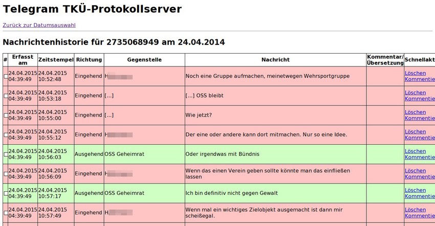 Nachbau aus einer Prozessmitschrift