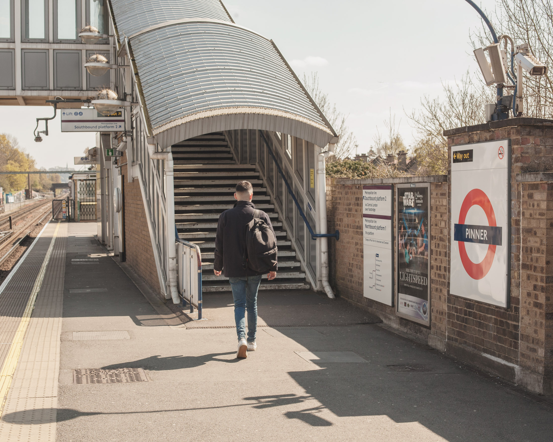 man on pinner train station