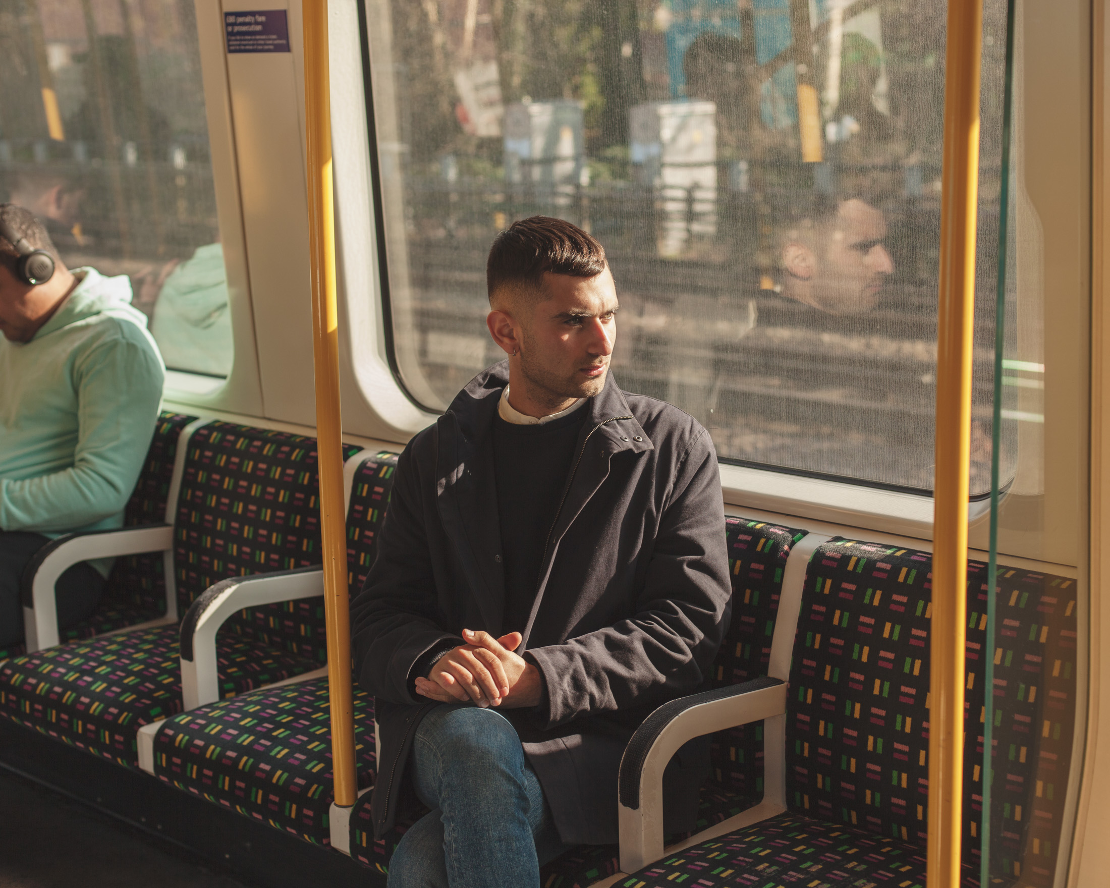 man on tube