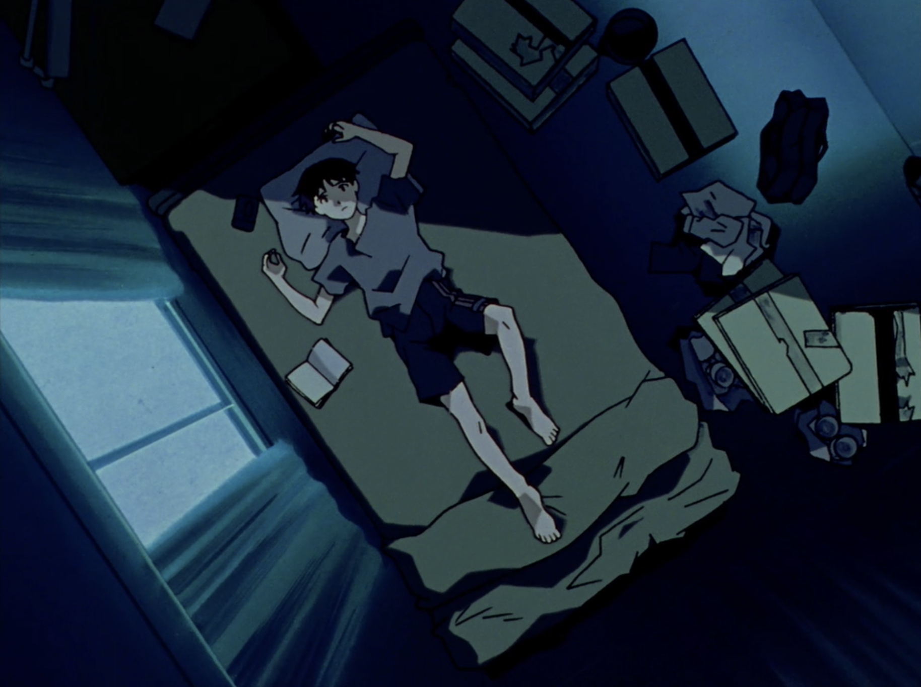 Shinji in bed