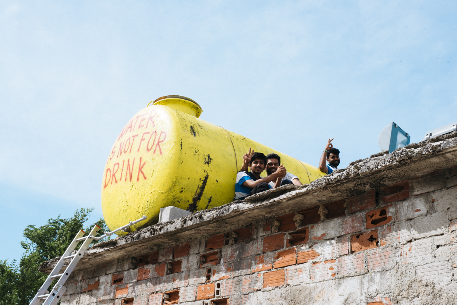 Ein Wassertank im Flüchtlingscamp