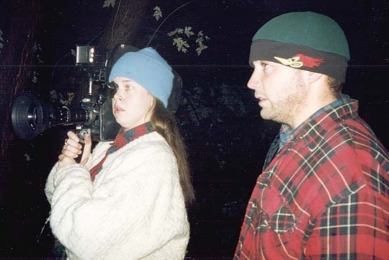 heather and mike on the blair witch set