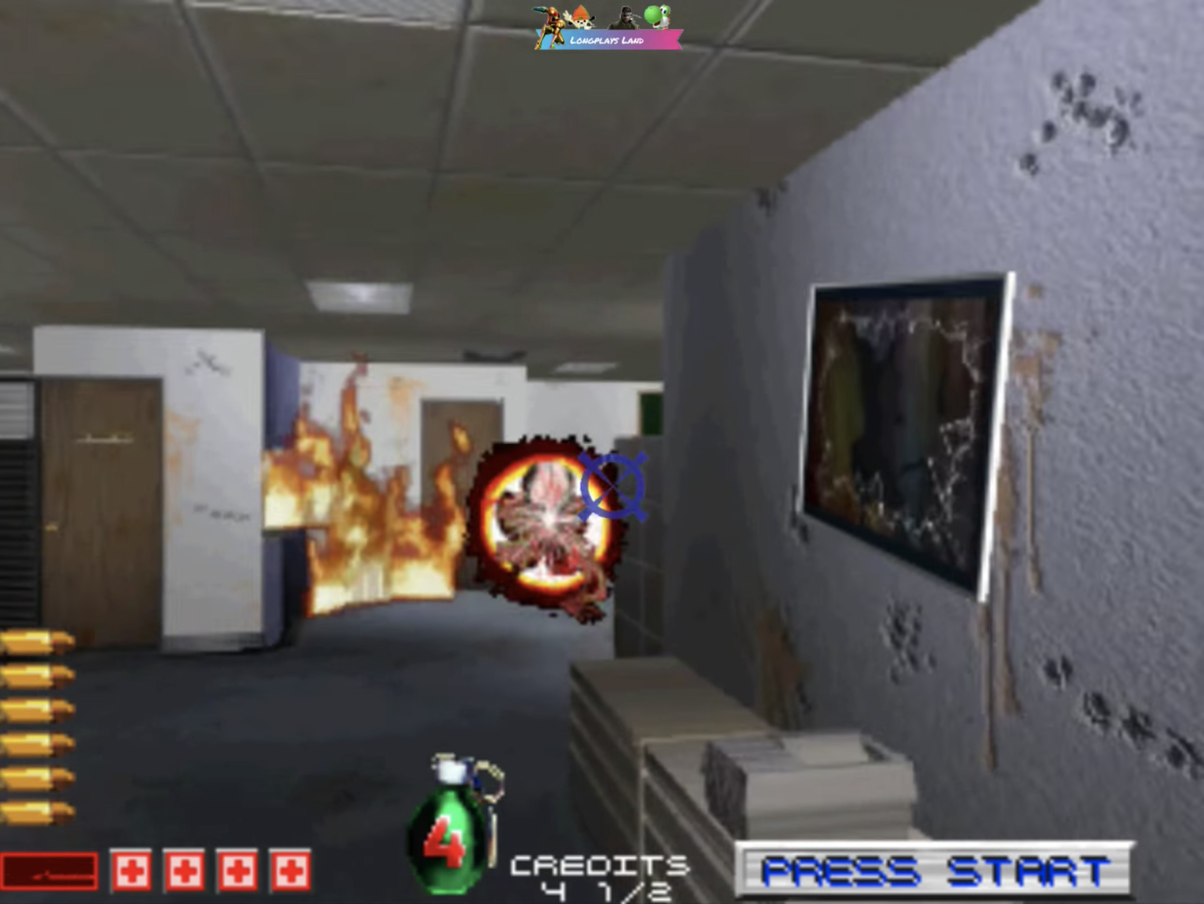 Aliens fighting in an office building in Area 51