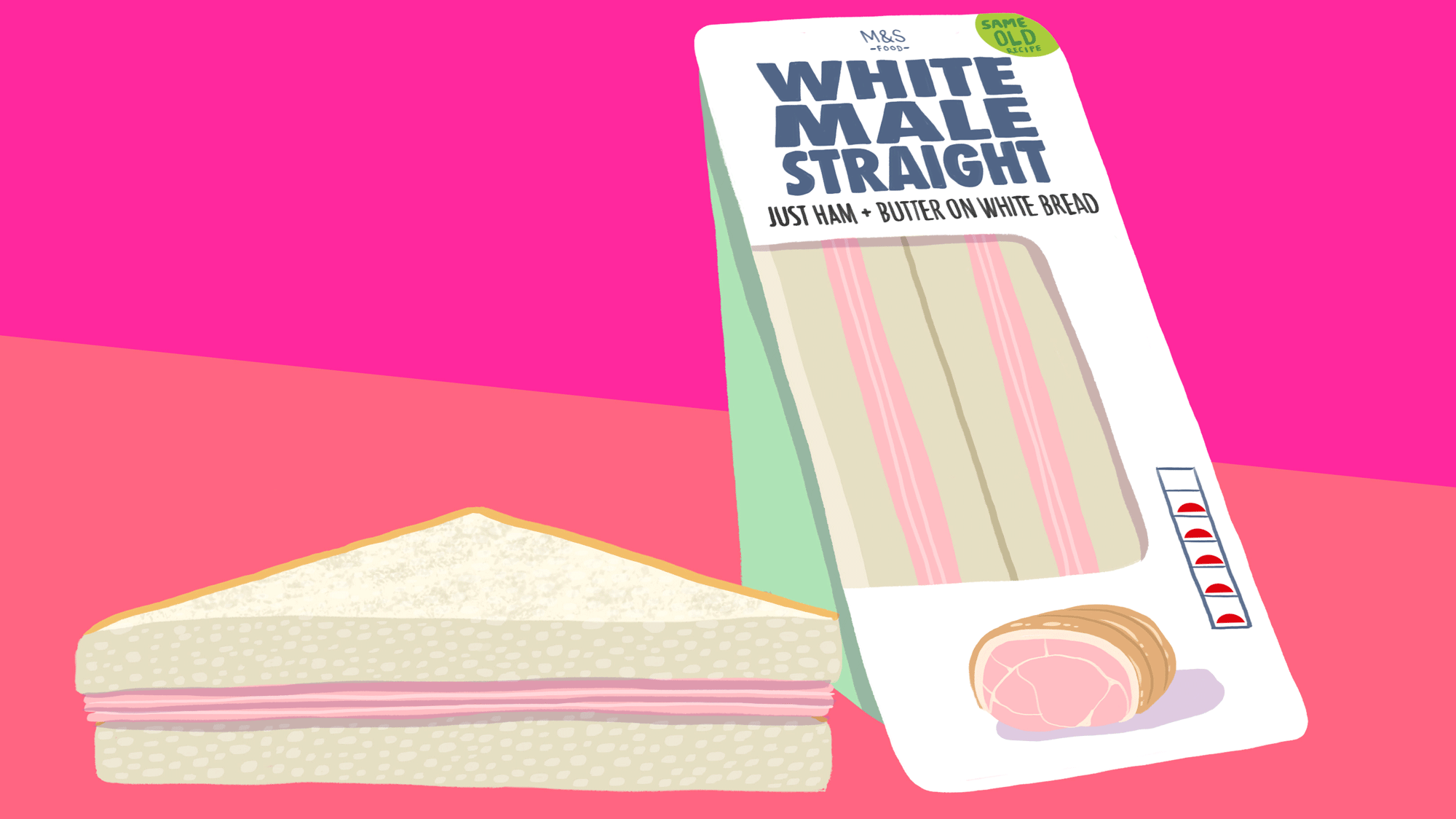 straight white sandwich