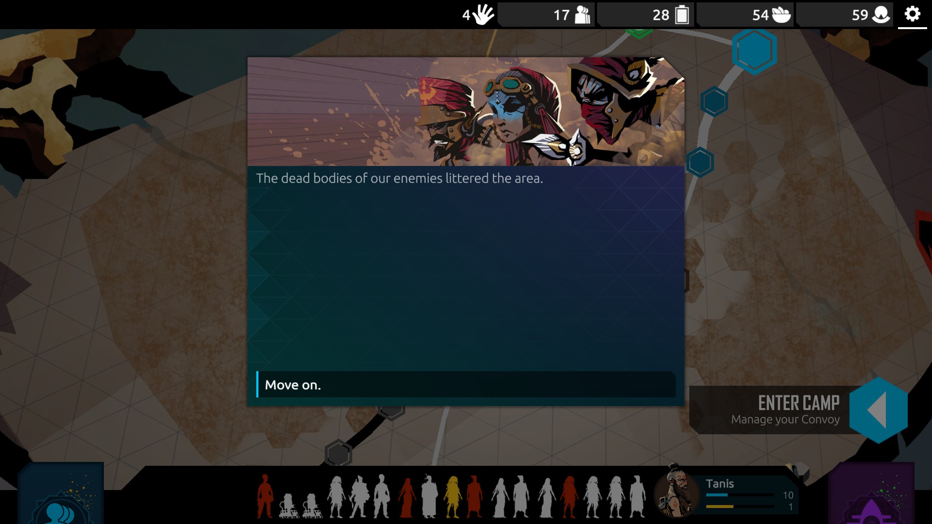 A screenshot from Nowhere Prophet, a dialog box with the text 