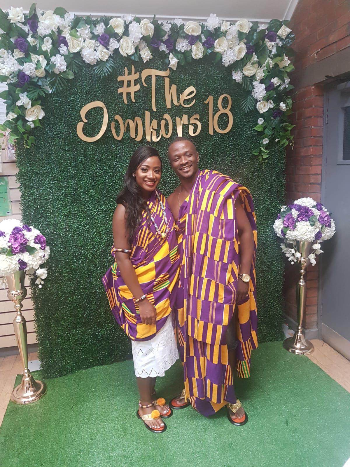Michelle and Kojo at their traditional Ghanaian wedding last year. Photo courtesy of Michelle Donker
