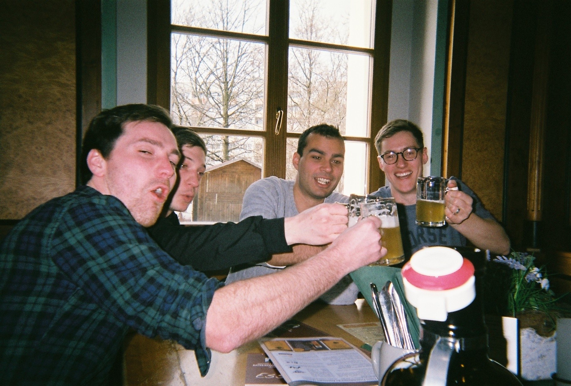 People on holiday in Germany enjoying a pint