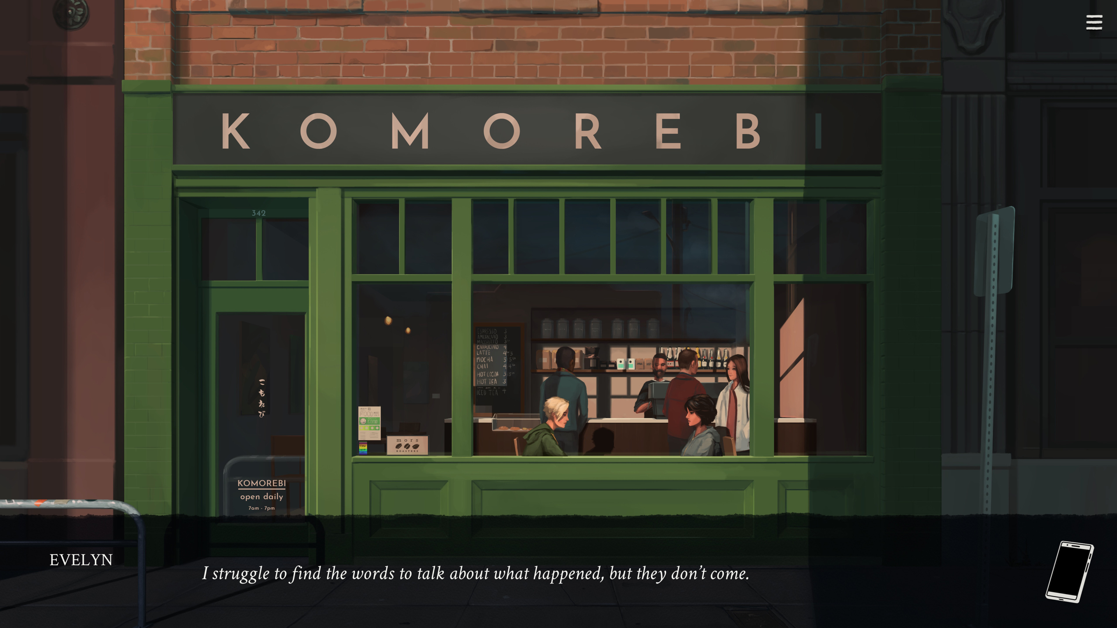 A Seattle cafe in the world of Eliza
