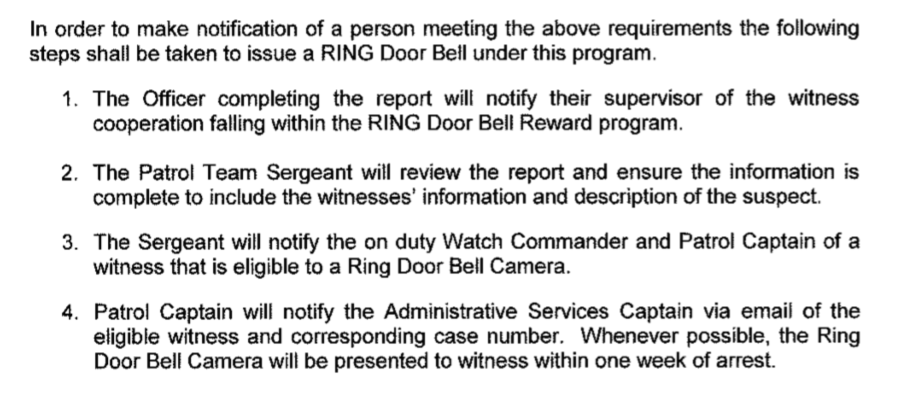 Excerpt of the “RING REWARD PROGRAM” document obtained by Motherboard