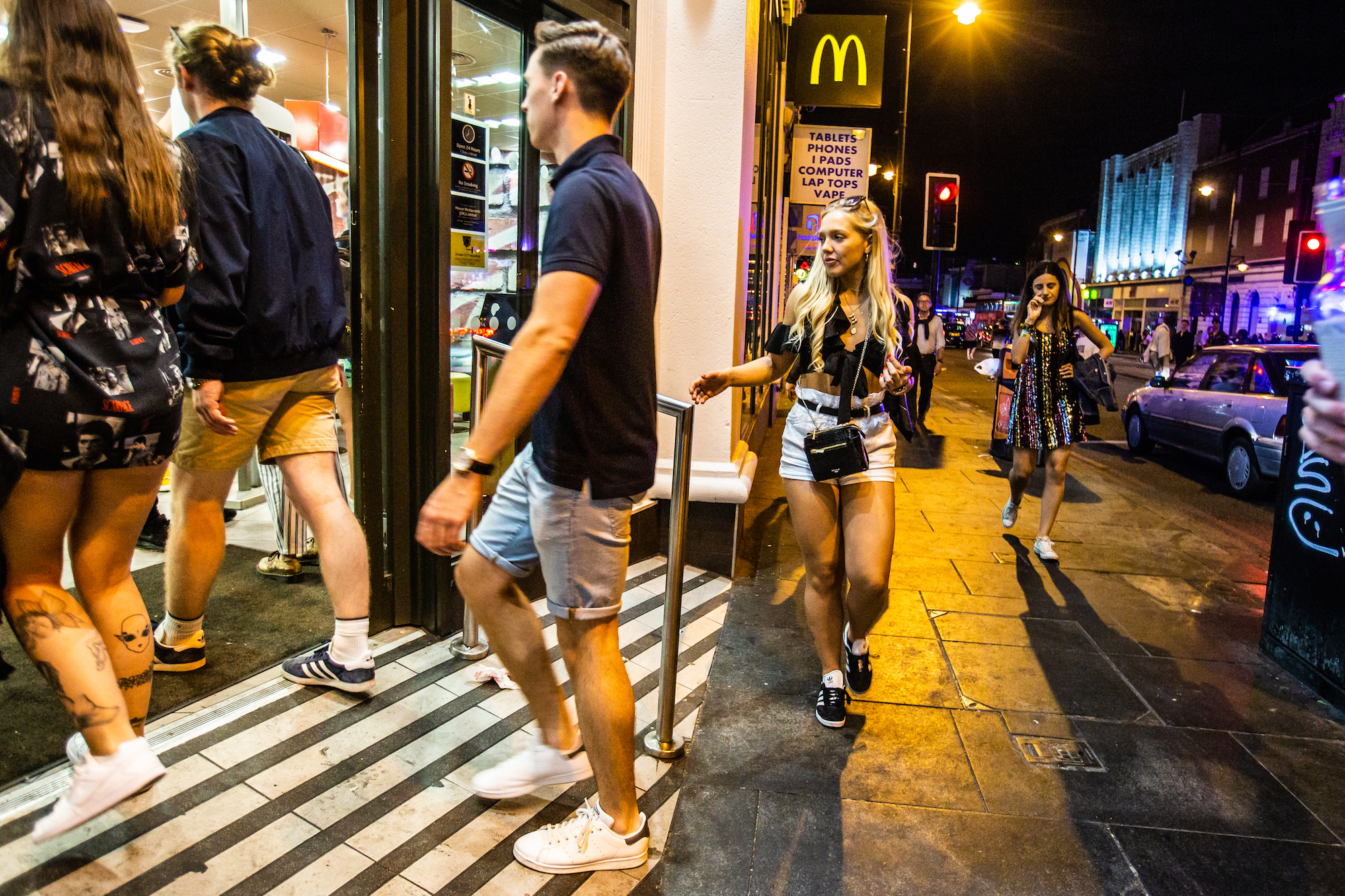 girl outside mcdonald's