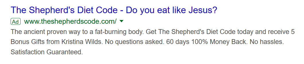 Shepherd's Diet
