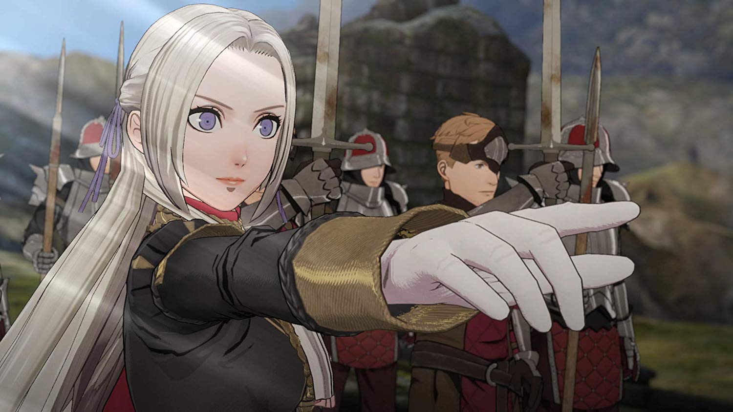 Edelgard is a revolutionary as she leads her troops in Fire Emblem.