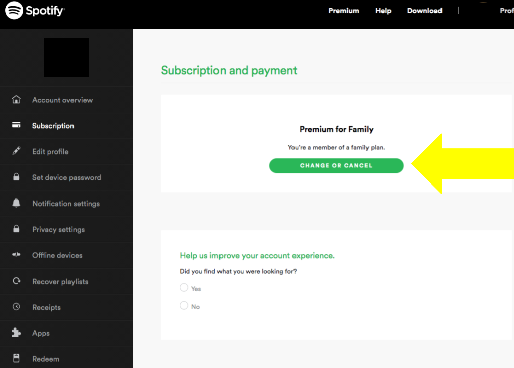 how to cancel spotify premium singtel