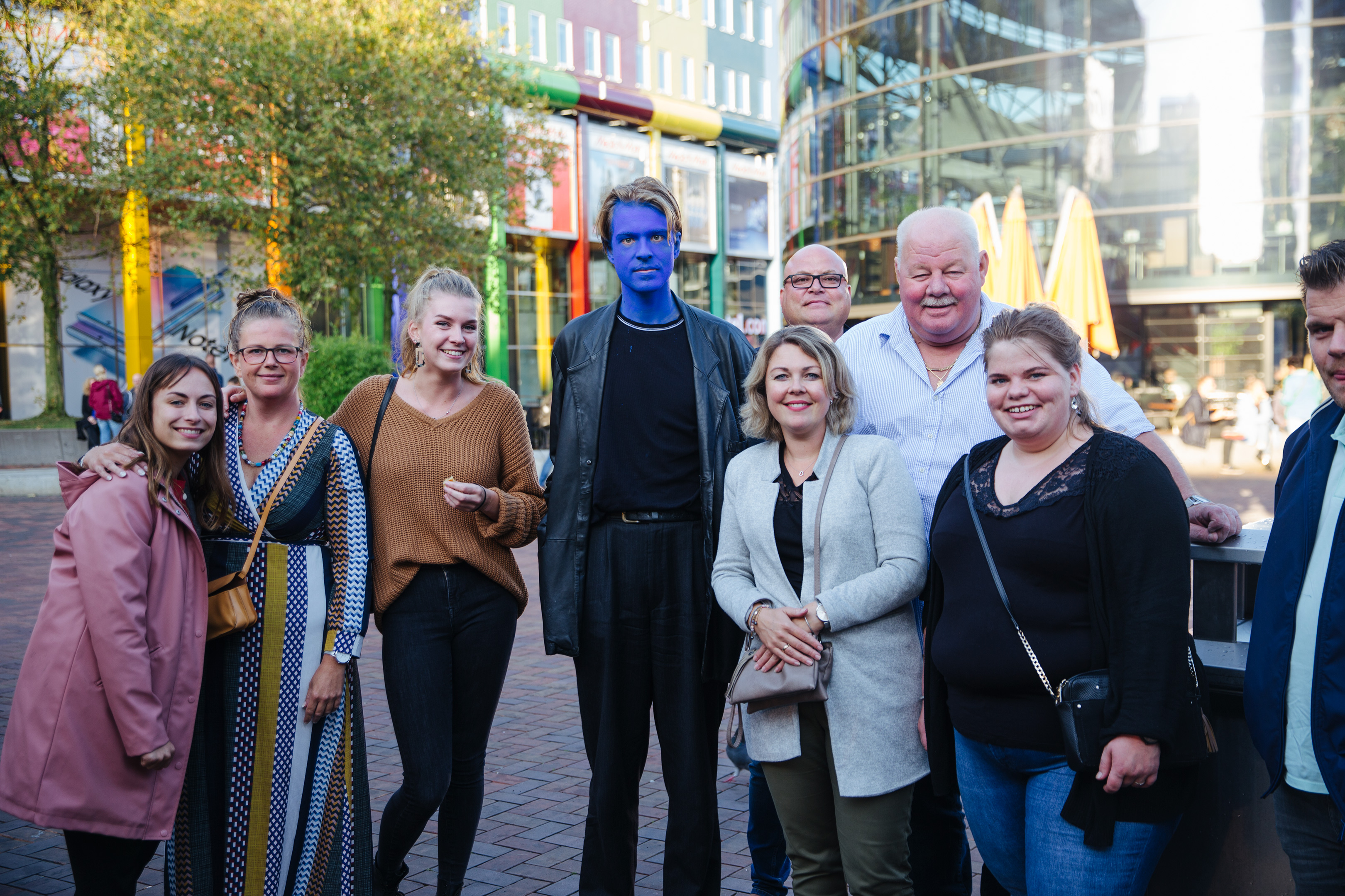 blue man group blauw geschminkt concertgangers