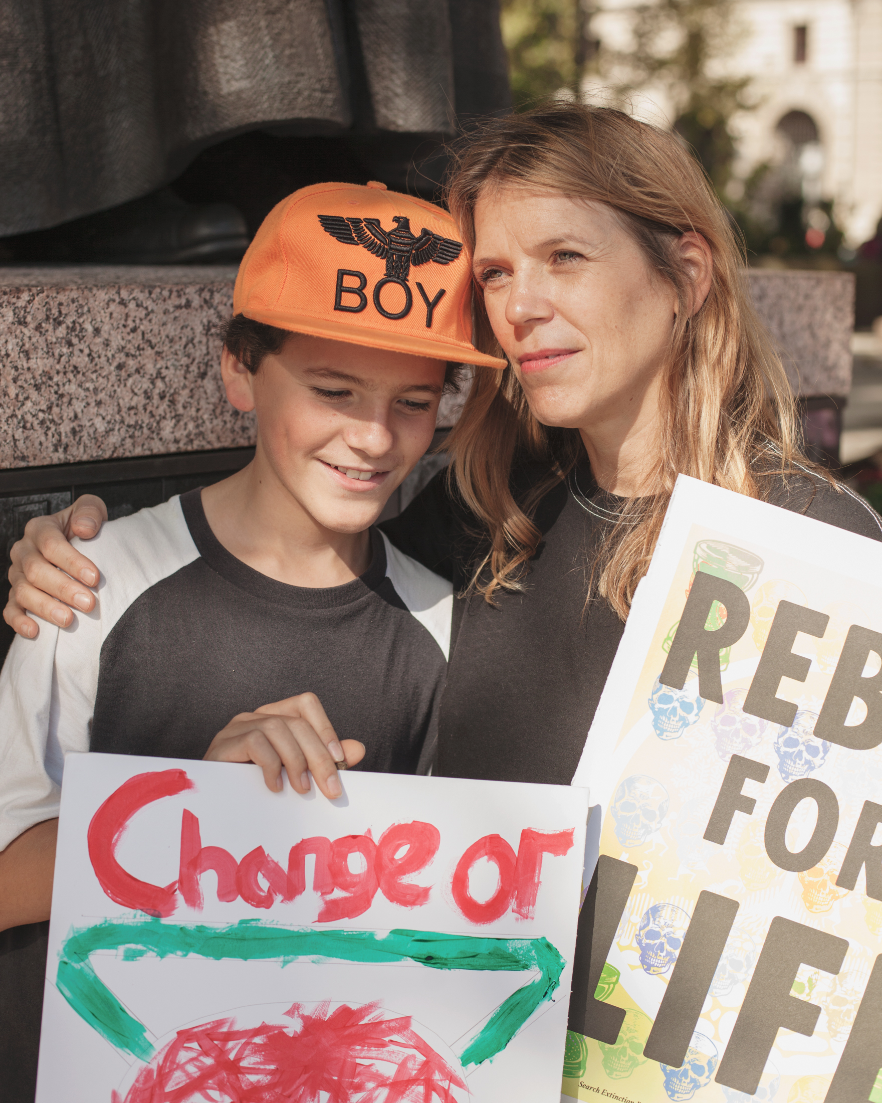 family at climate strike protest