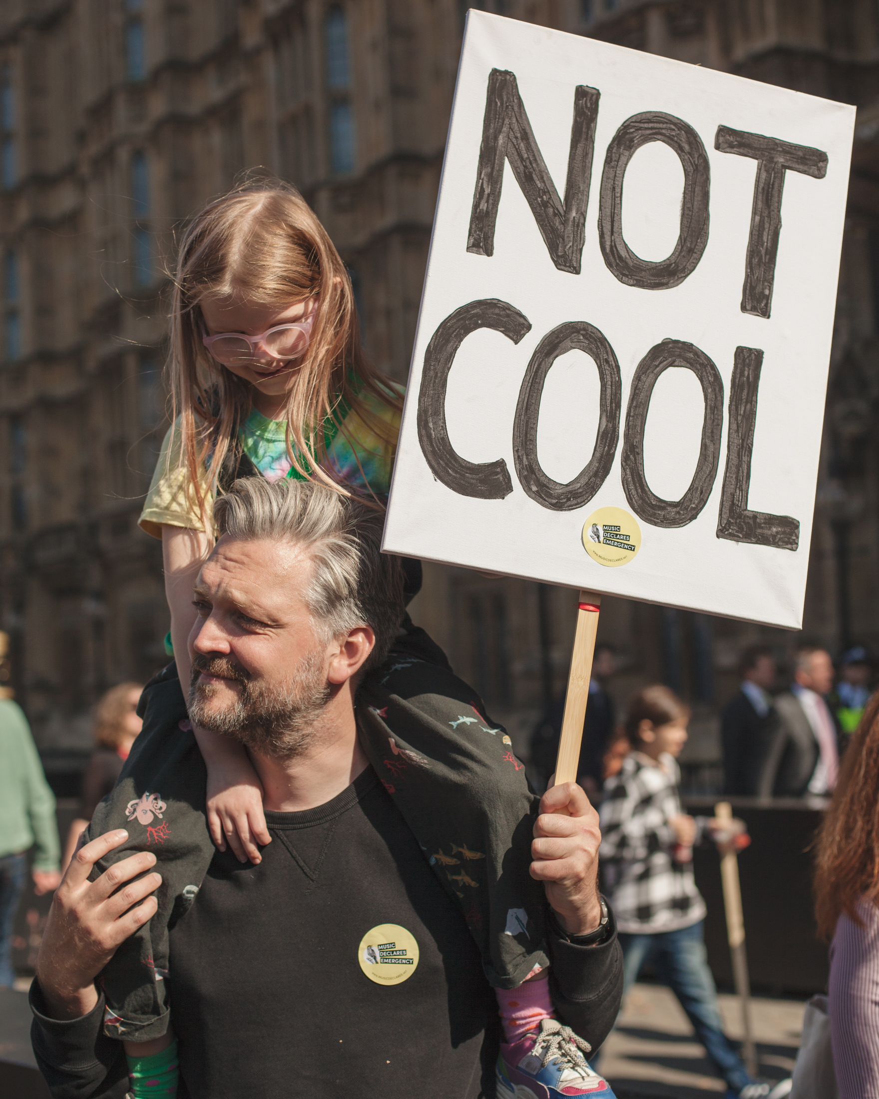 family at climate strike protest