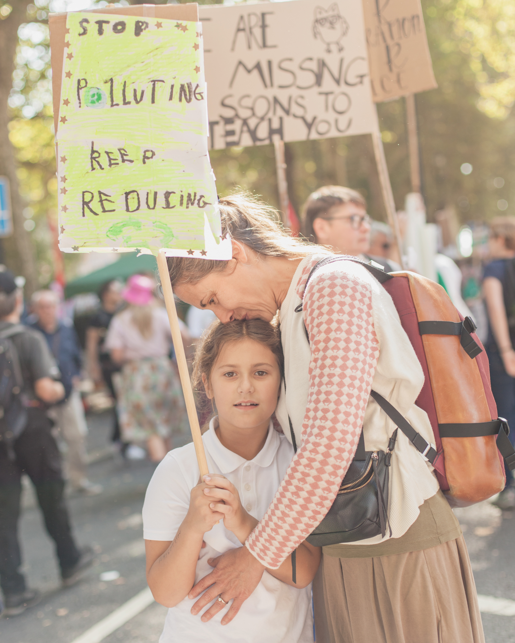 family at climate strike protest