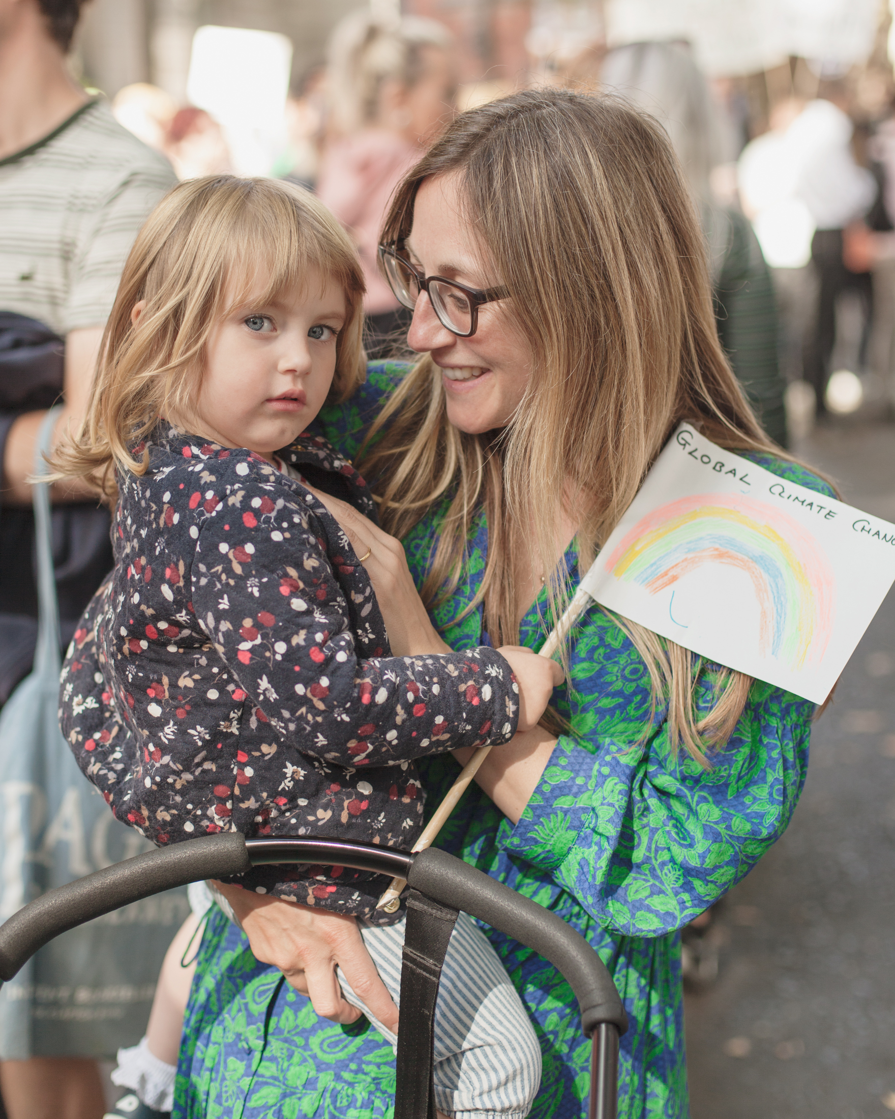 family at climate strike protest
