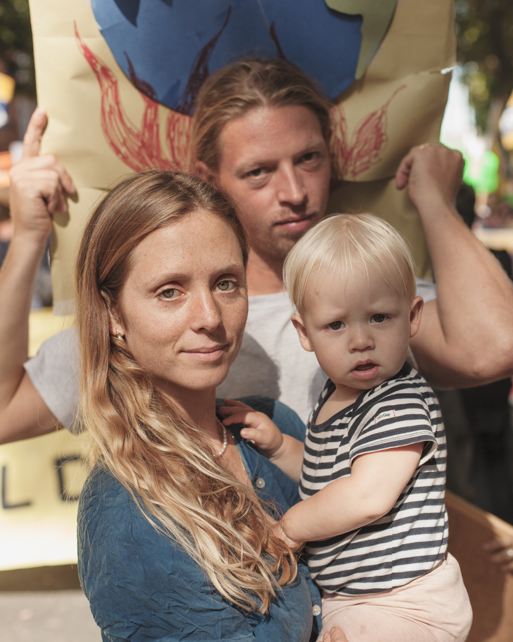 family at climate strike protest