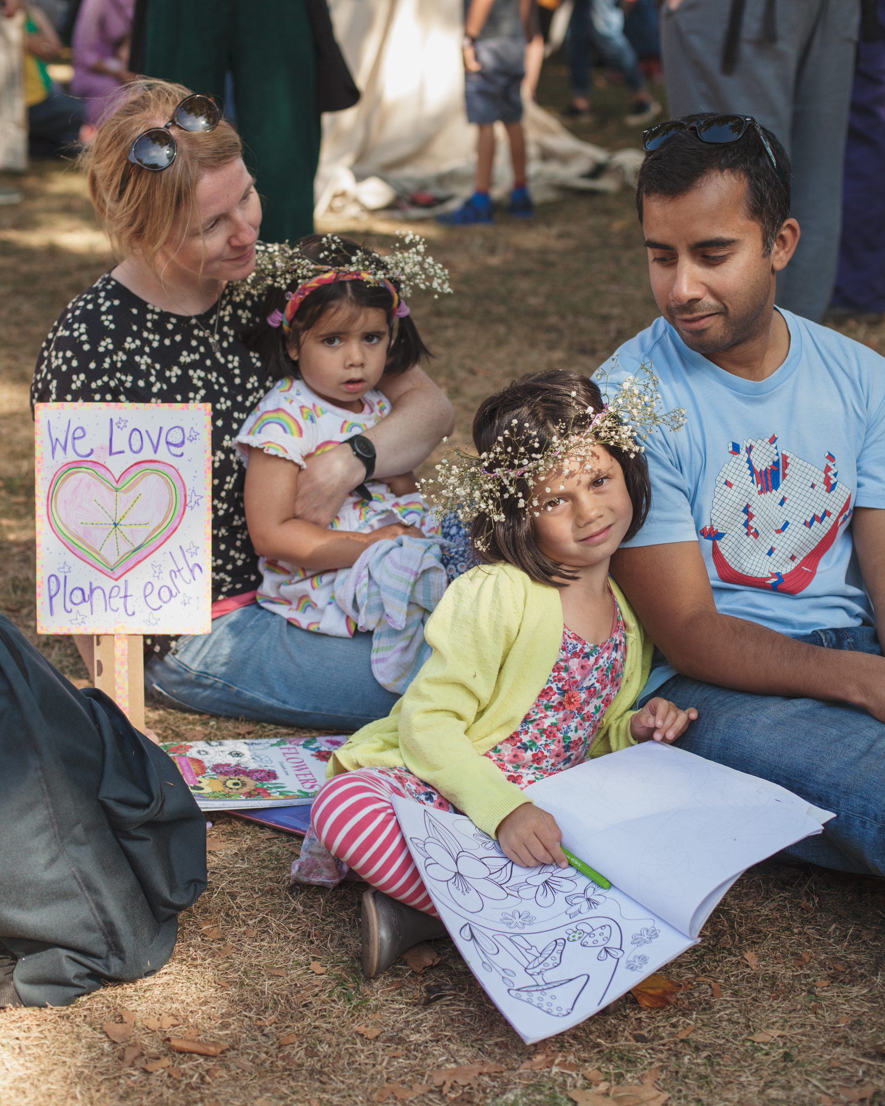 family at climate strike protest