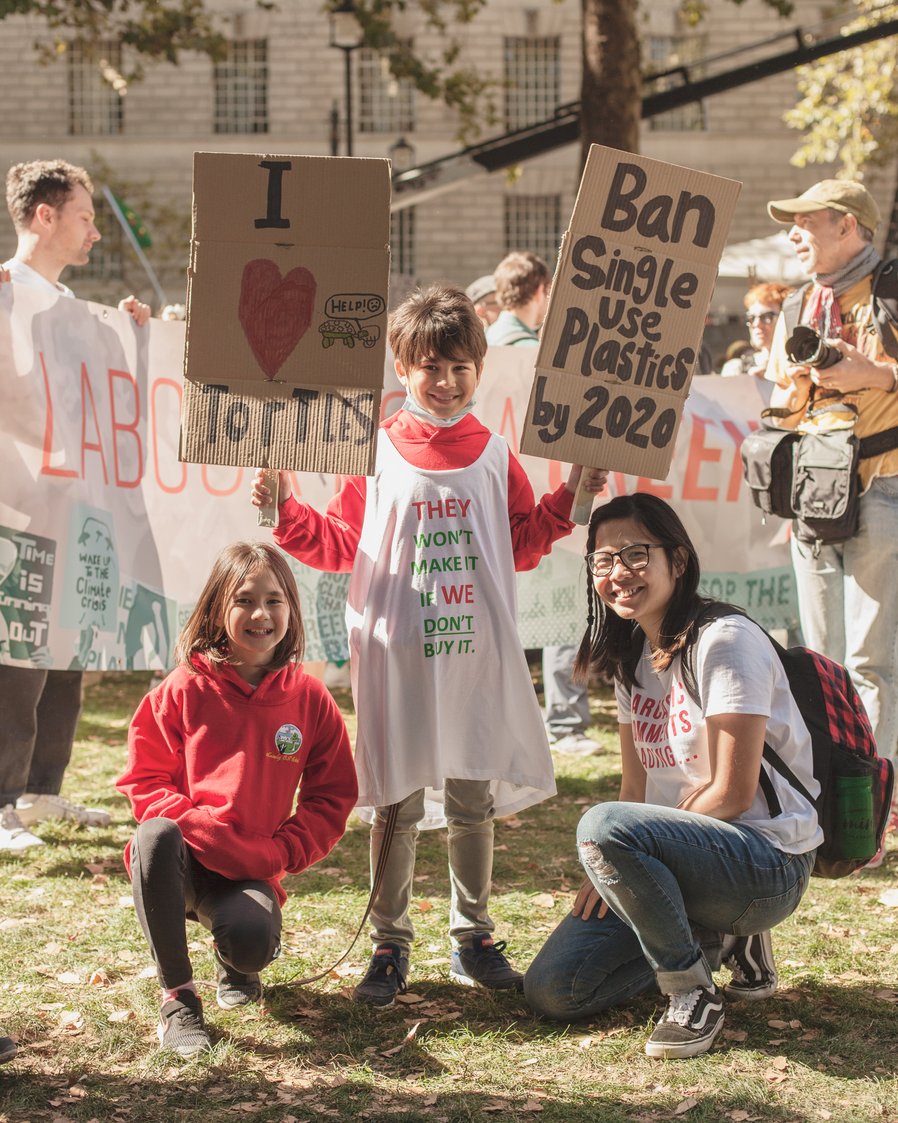 family at climate strike protest