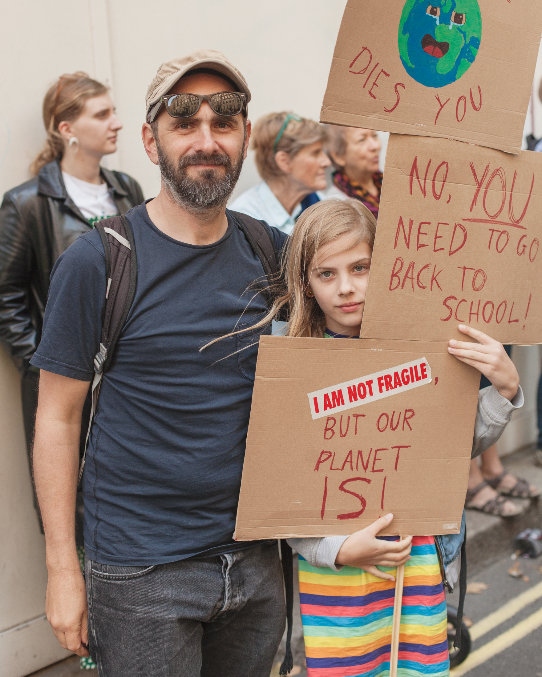 family at climate strike protest