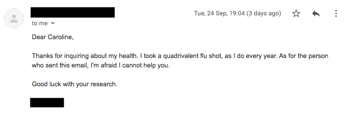 Screenshot 2 of an email from a Columbia professor.