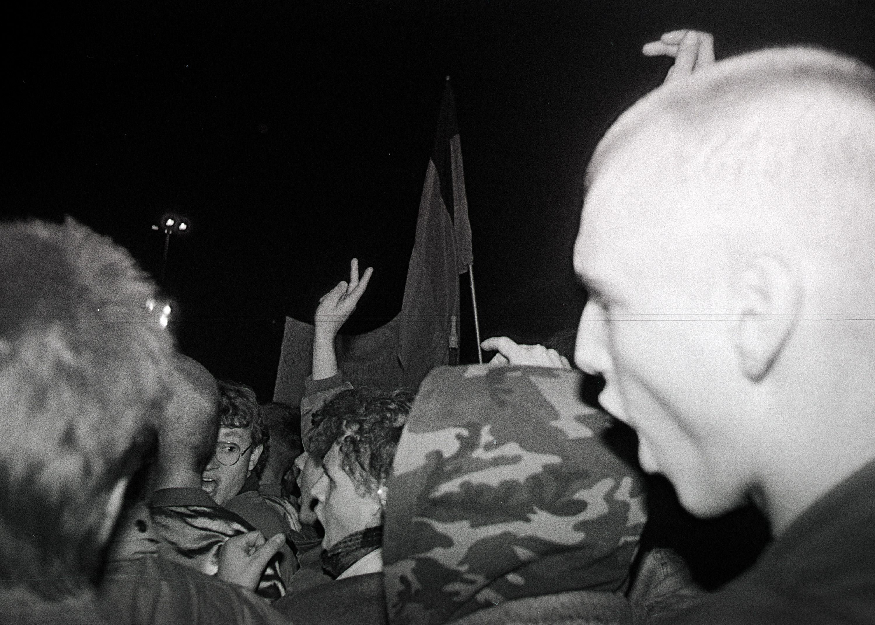 Demonstrierende zwischen 1989 und 1990 in Leipzig