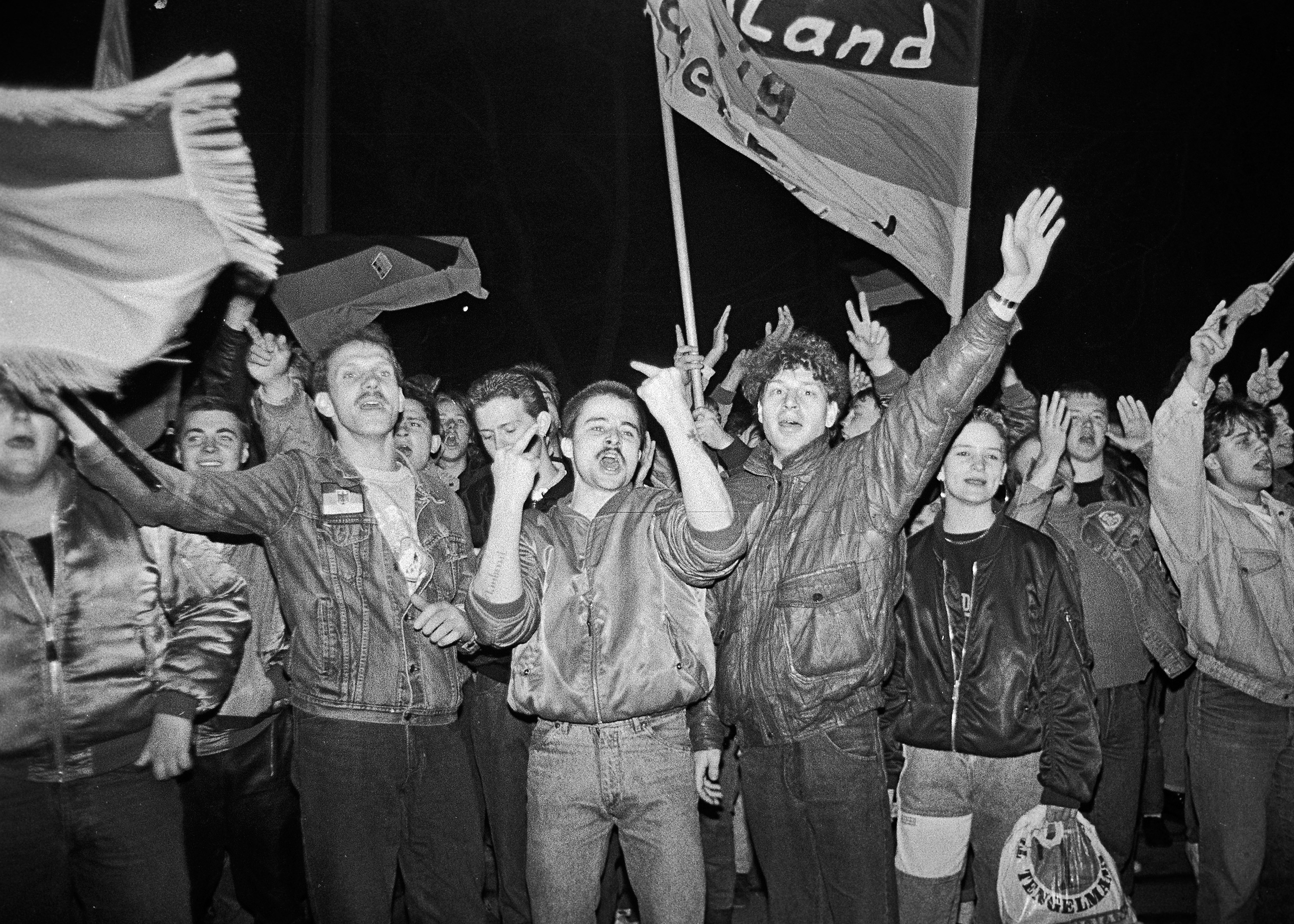 Demonstrierende zwischen 1989 und 1990 in Leipzig