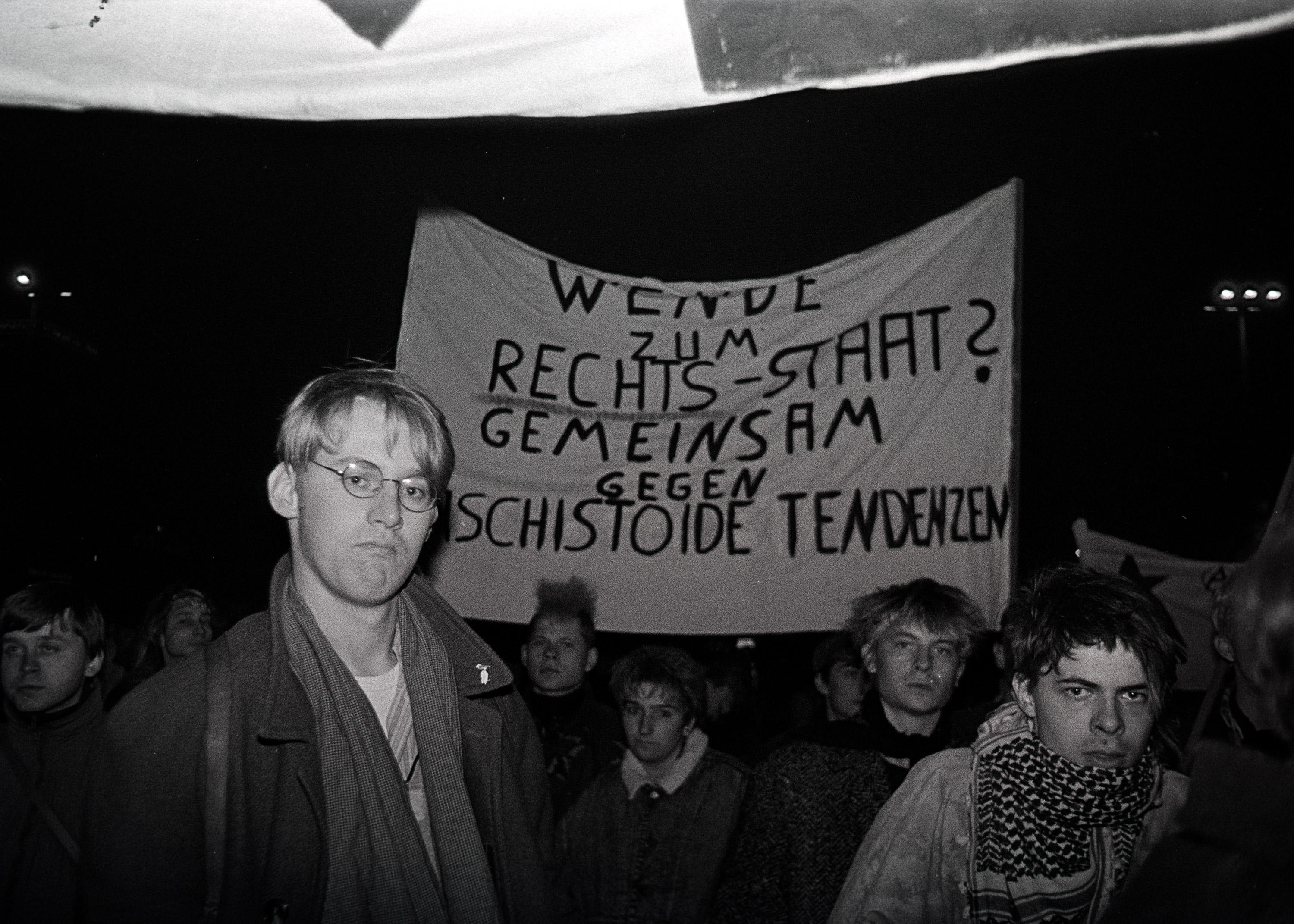 Demonstrierende zwischen 1989 und 1990 in Leipzig
