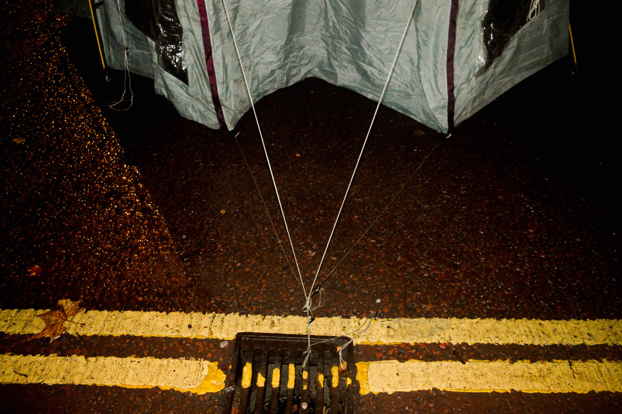 pitch tent on concrete
