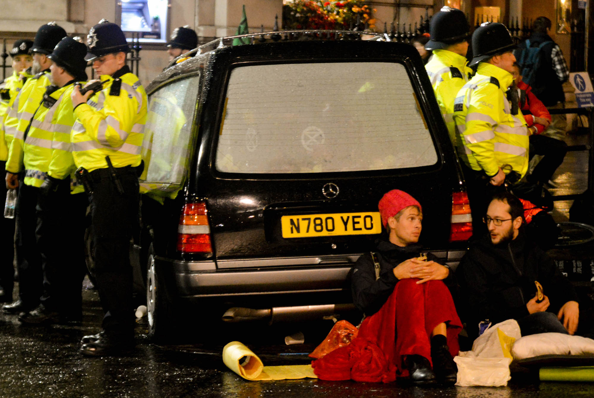 extinction rebellion hearse