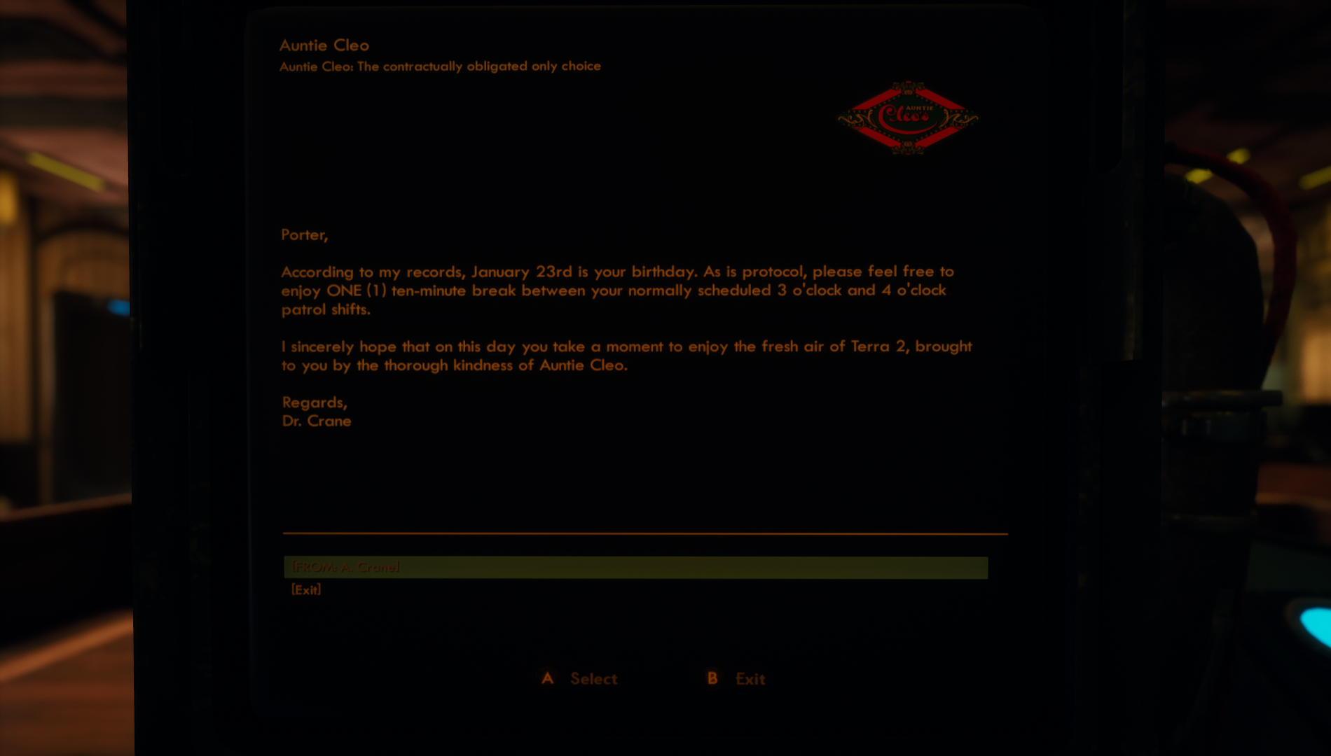 Auntie Cleo's Computer Message