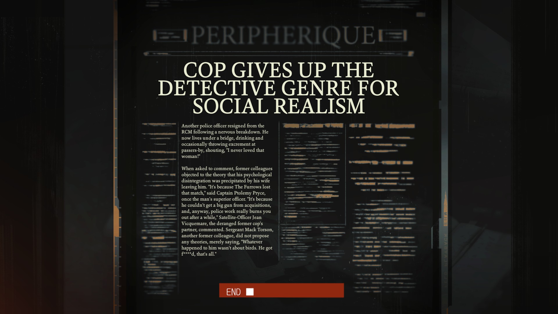 The answer to the question Is Disco Elysium good is probably this screen