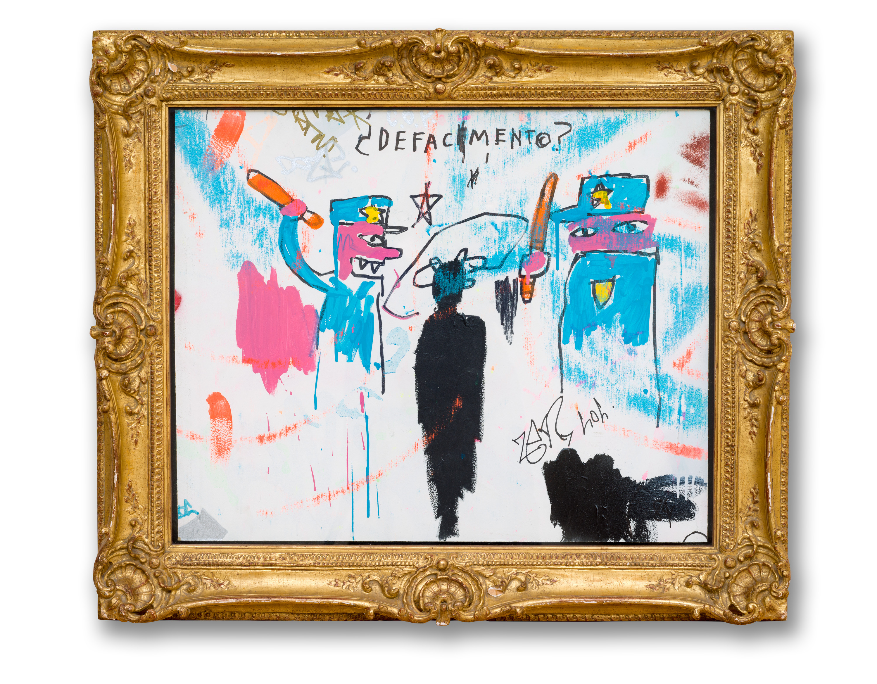 The Death of Michael Stewart painting by Basquiat