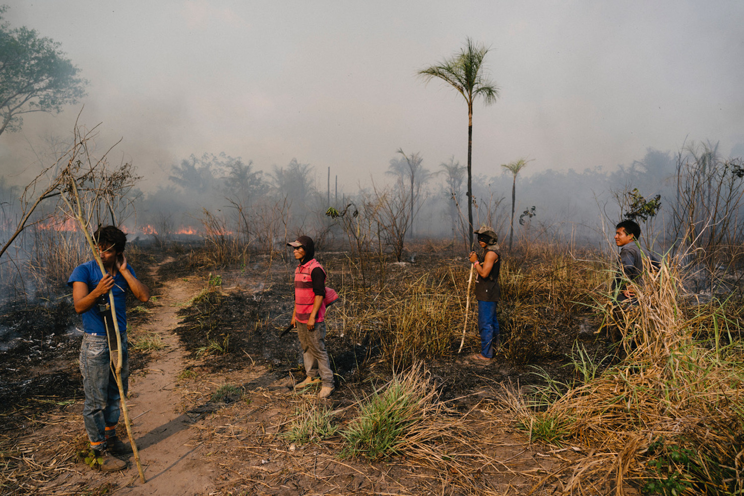Indigenous people battle fires